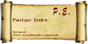Paulusz Endre névjegykártya