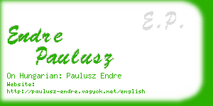 endre paulusz business card